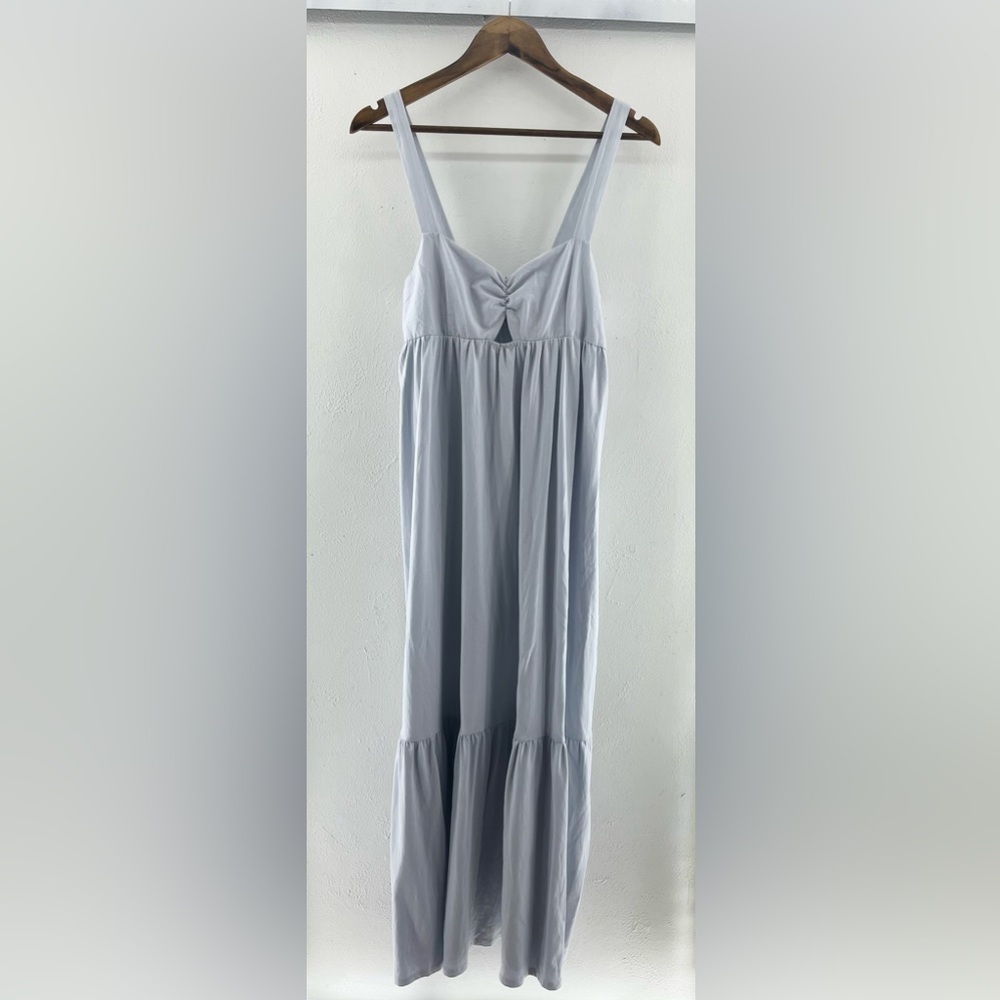 NWT Light Blue Zara Keyhole Gathered Flattering Front Women’s Large - Picture 2 of 9